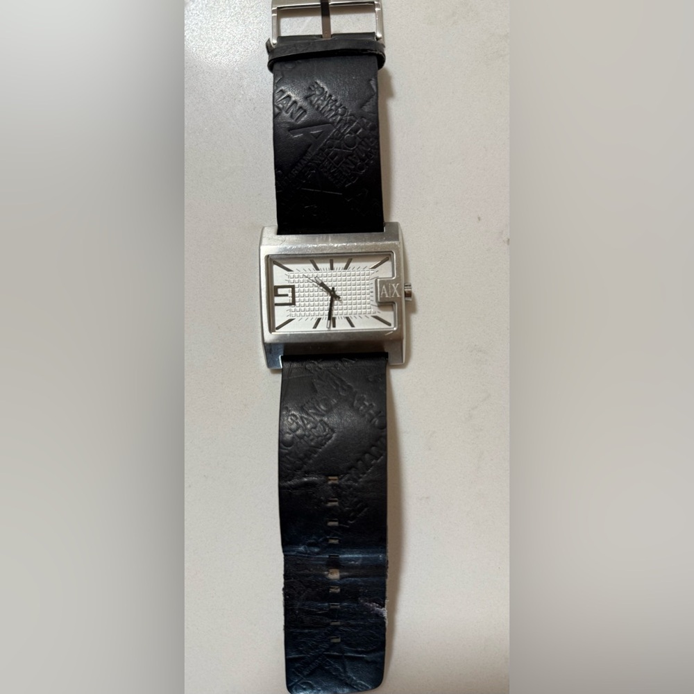 Armani Exchange, Silver Rectangular Dial Watch, M… - image 2